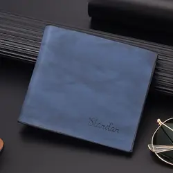 New Men's Wallet Short Thin Wallets Youth Student Coin Purse Soft Leather Fashion Money Clip Card Package Business Retro Male