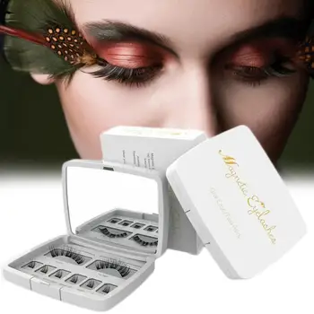

8pcs/Set Mink Magnetic Eyelashes Lash Full Strip Eyelashes False Magnets Tweezers Lash Magnet Eyelash Fake With Double On H3P0