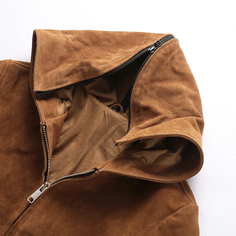 Hot Product 1939 Read Description! Asian size men's cow leather jacket mens genuine cowhide leather vintage hoodie jacket