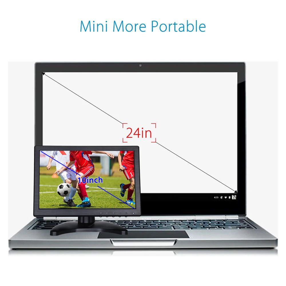 Eyoyo 10 1 Gaming Monitor 1280x800 LCD Monitor Resolution for PC TV Security display IPS Touch 3