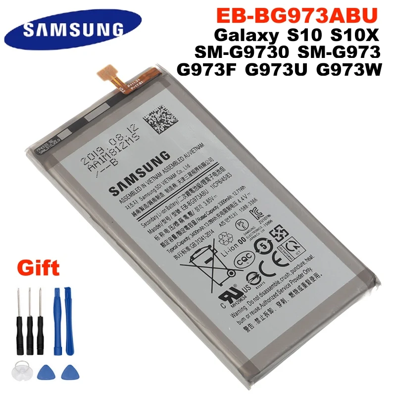 SAMSUNG оригинальный аккумулятор EB BG973ABU для Samsung Galaxy S10 S10X SM G973 G973F G973U G973W G9730 батареи мобильного телефона 3300 мАч +