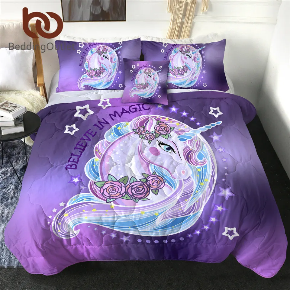 Постельные принадлежности детское стеганое одеяло с единорогом тонкое героями