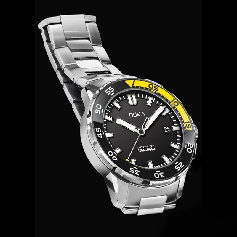 2021 New DUKA Wrist Watch Brand luxury Automatic watch for men mechanical watch men NH35 ceramics Bezel 100m Steel Diver Watch