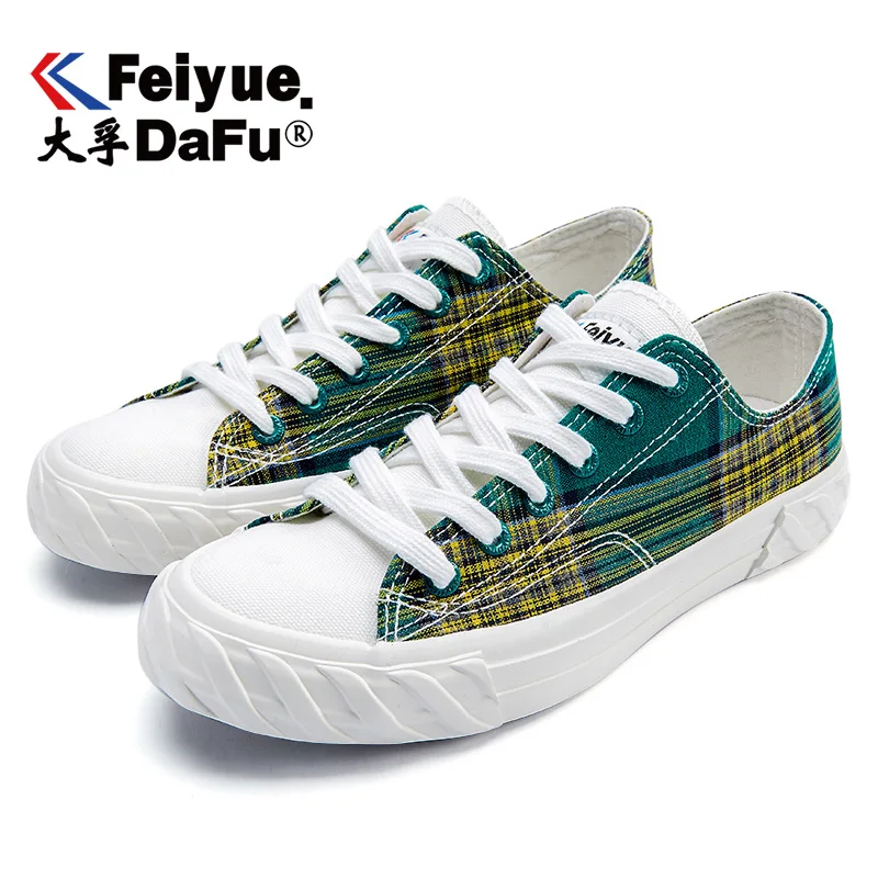 Feiyue/Новинка 2088 года; парусиновая обувь; сезон весна-осень; обувь из вулканизированной ткани в клетку; повседневные женские кроссовки; 2 цвета; трендовая женская обувь на плоской подошве