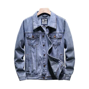 

KIMSERE Mens Casual Denim Jackets Spring Autumn Classic Jean Trucker Jacket Outerwear For Man Tops Button Down Closure S-4XL