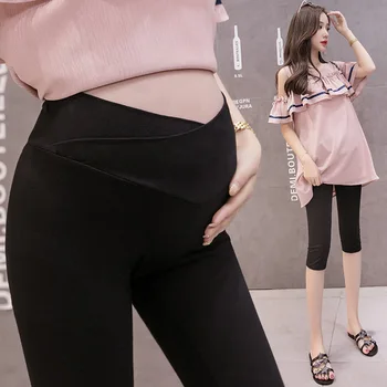

Maternity pants 2020 new pregnant women cropped pants summer modal low waist pregnant women pants leggings wild maternity clothi