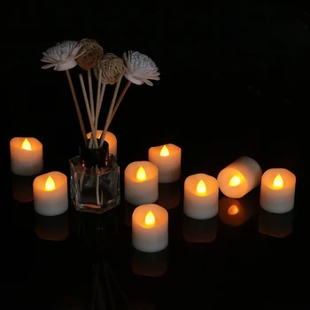 

12pcs Remote Control Candle Light LED Electric Lamps Remote Control Party Yellow Flash Lamp for Halloween Christmas Decor