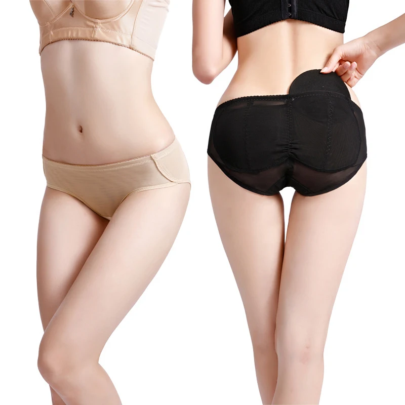 

Womens Abundant Buttocks Panties Sponge Padded Low Waist Seamless Sexy Stretch Push Up Mid Waist Panties Briefs Underwear