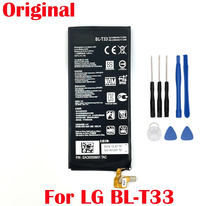 100% Оригинальные 3000 махл BL-T33 батарея для LG Q6 M700A M700AN M700DSK M700N телефон новинка модель