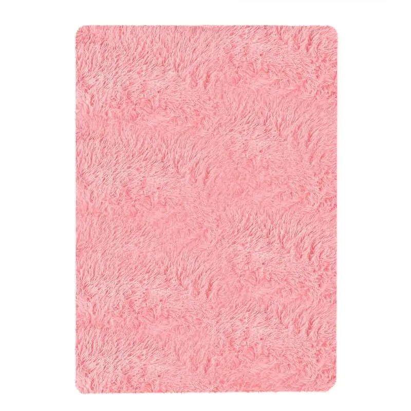 Pink Современный Нескользящие коврик квадратный длинные мягкие плюшевые пушистый ковер Декор - Цвет: Pink