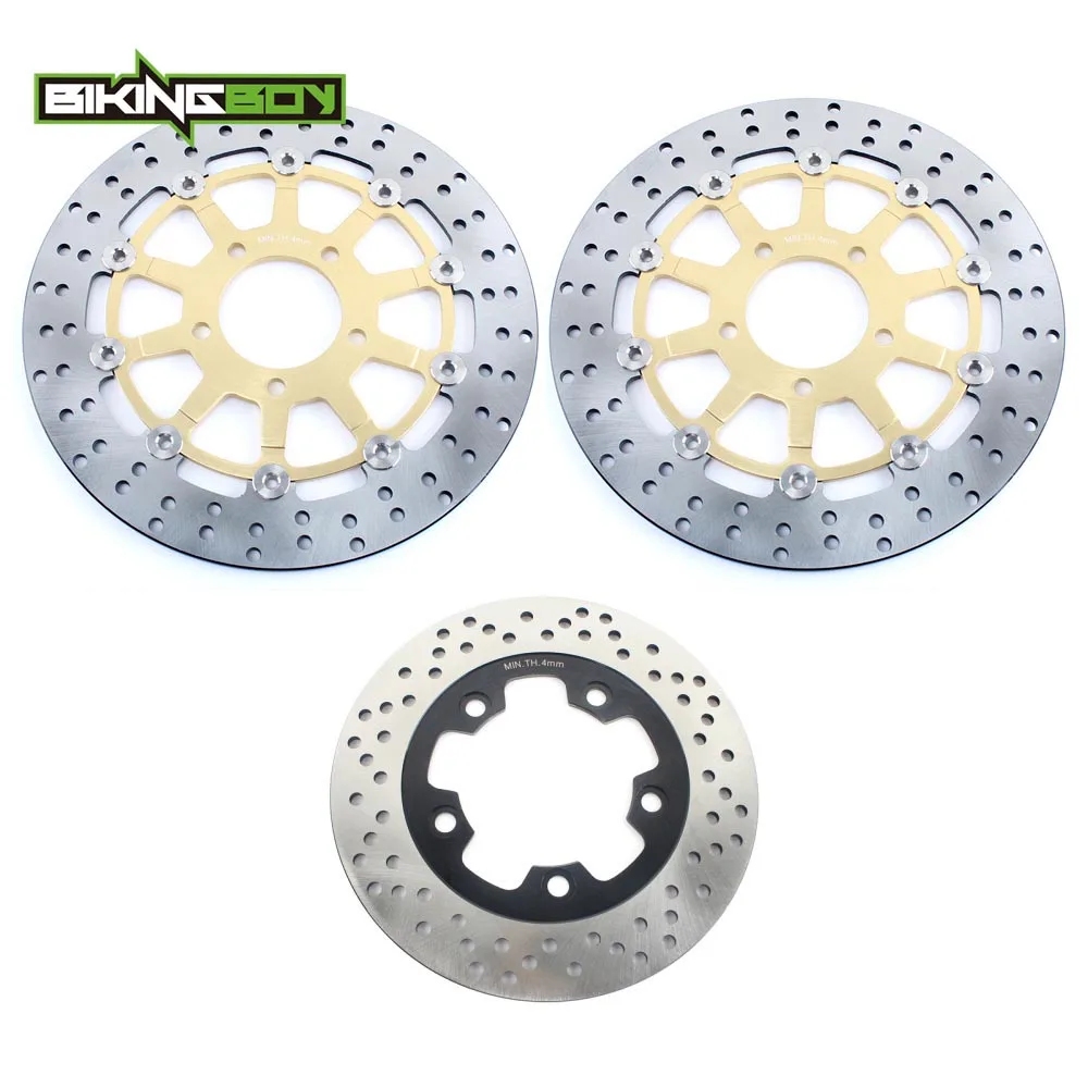 Round Gold BIKINGBOY для Suzuki SV 650 S 2003- K3-L5 SV 650 2003-2010 K3-L0 волнистые/круглые передние задние тормозные диски роторы - Цвет: Round Gold