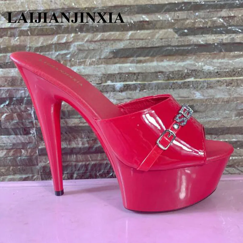 

LAIJIANJINXIA New Pointed Stiletto High Heels Open Toe Cross Bandage Women's 17 Cm High Heel Sandals Platform Women Pumps
