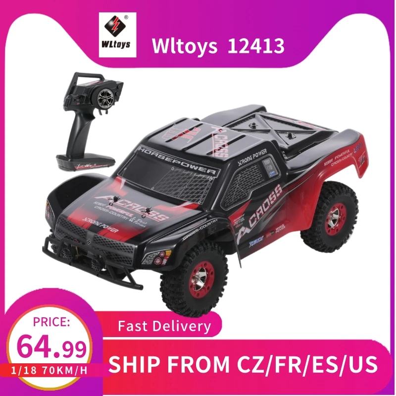 Wltoys 12423 1/12 2.4G 4WD Big Foot Crawler Off load Car 50km/h High Speed Brushed Short Course Truck RTR RC Car VS Wltoys 12428