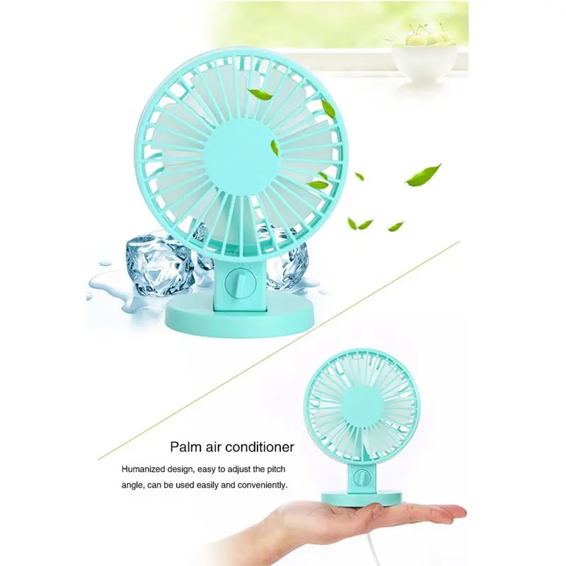 Мини USB персональный настольный вентилятор, мощный портативный небольшой тихий вентилятор, 2 скоростных режима, двойные лопасти для комнаты, офиса, рабочего стола, Outdoo