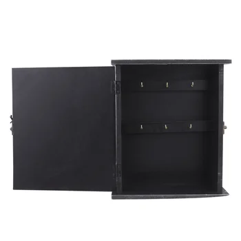 

1 PC Key Box Wall Mounted European Style Distress Wooden Hanging Hook Jewelry Organizer for Home