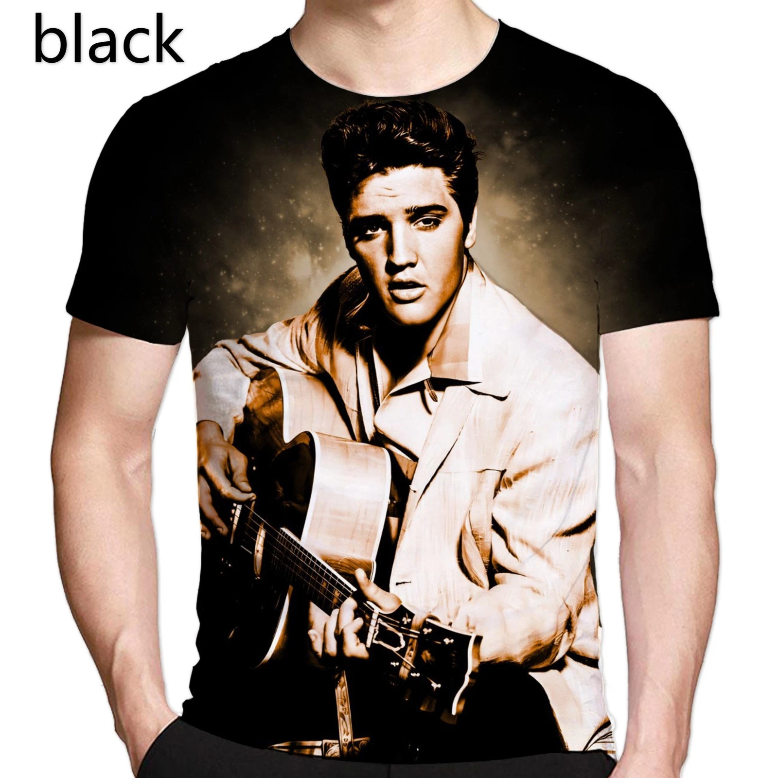 Women Men Casual T-Shirt 3D Print Singer King Elvis Presley Short Sleeve Top Tee