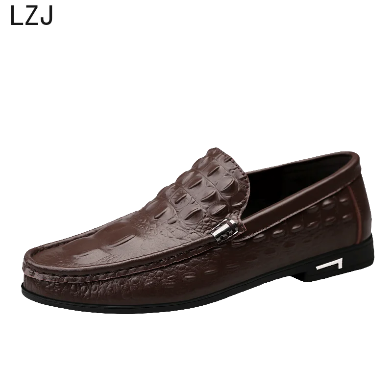 

LZJ Summer Casual Shoes Men Genuine Leather Mesh Shoes Breathable Mens Casual Leather Loafers Men Slip On Big Size 2019 New