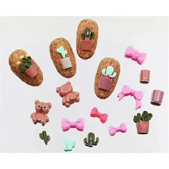 

5Pcs Handmade Mini Cactus Bear Ice Cream Silicone Mold Nail Art Craft Tools