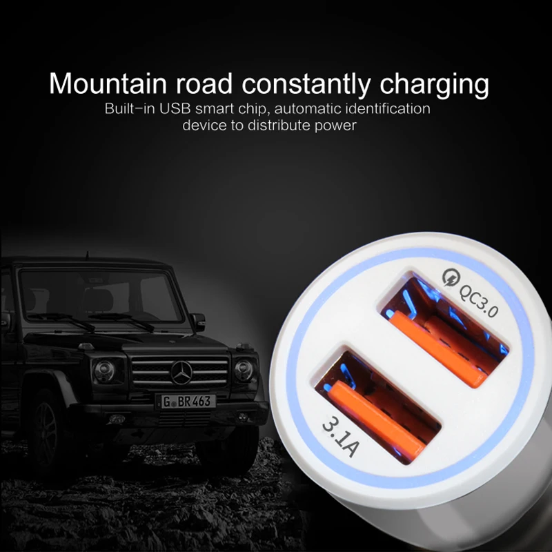 5 в двойной USB порт автомобильное зарядное устройство 3.1A для Xiaomi автоматическое зарядное устройство для iPhone XS Max Авто samsung зарядное устройство для мобильного телефона