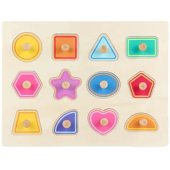 

New Kids Early Educational Toys Baby Hand Grasp Wooden Puzzle Learning Education