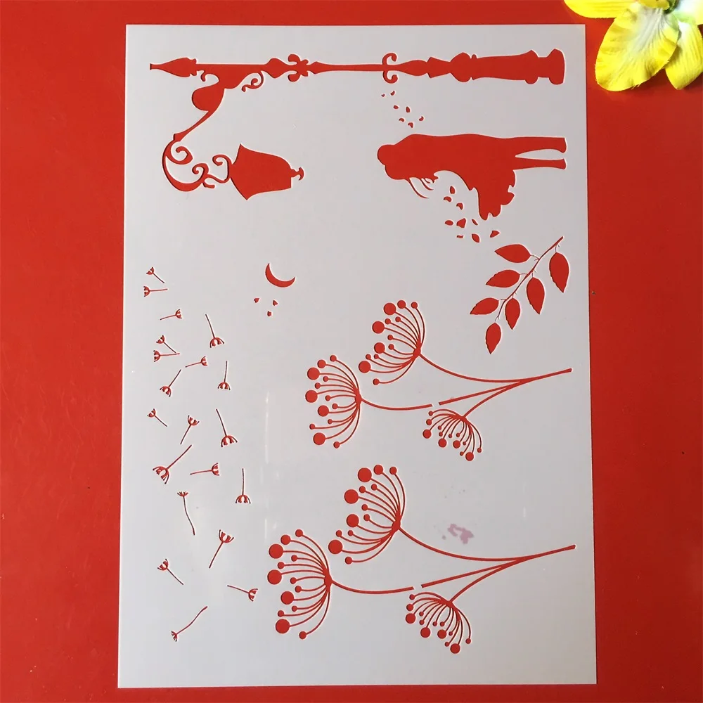 

1Pcs A4 29cm Dandelion DIY Layering Stencils Wall Painting Scrapbook Coloring Embossing Album Decorative Paper Card Template
