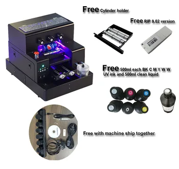 

Automatic UV LED Flatbed Printer A4 size Cylinder bottle print UV machine