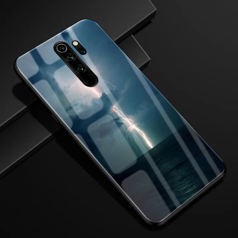 36 Для Xiaomi Redmi Note 8 Pro Чехол PC Пластиковый стеклянный чехол для телефона черный ТПУ бампер чехол для Xiaomi Redmi Note8 Note 8 Pro 8Pro чехол - Цвет: 36