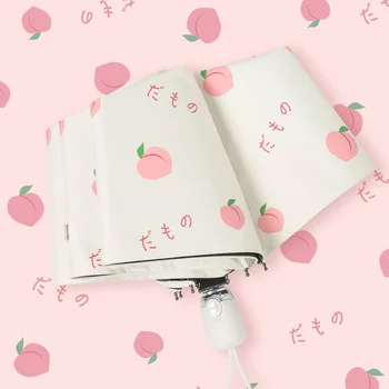 

Women's Umbrellas Automatic Sunscreen Anti UV Flowers Brand Umbrella Rain Women Peach Parasol Female Folding Umbrella Windproof