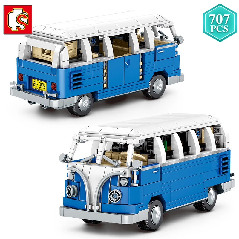 Конструктор SEMBO техническая модель автофургона эксперт синий осмотр