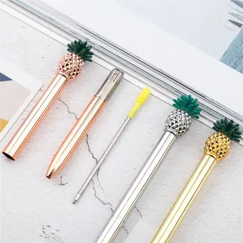 

1PC Creative Pineapple Ballpoint Pen 1.0mm Luxury Roller Ball Pen Wedding Party Signature Pen Kawaii School Office Stationery