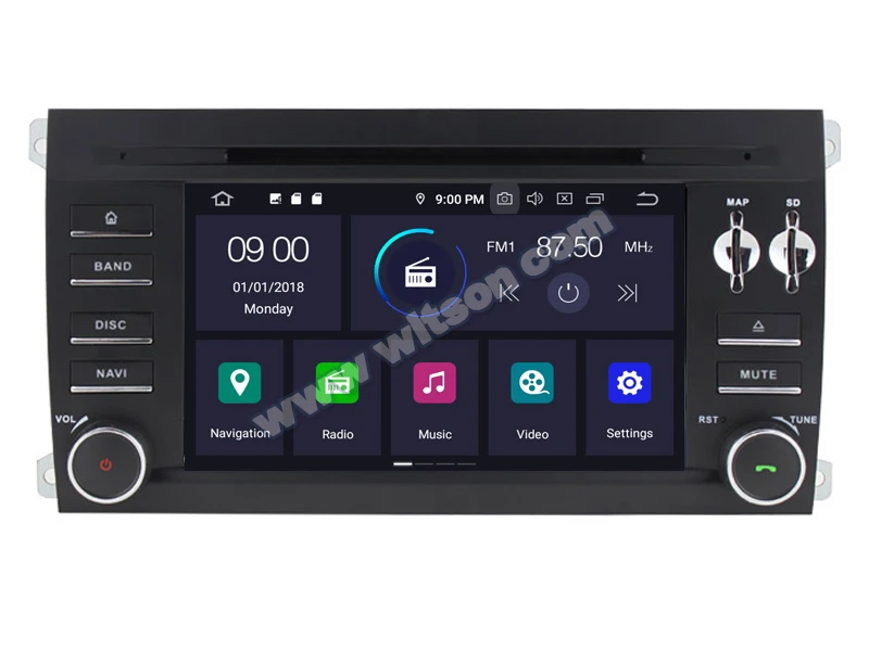 Flash Deal 7" Android 9.0 Pie OS Car DVD Multimedia GPS Radio for Porsche Cayenne 2002-2010 with Car Play / Android Auto Support OBD2 ADAS 1