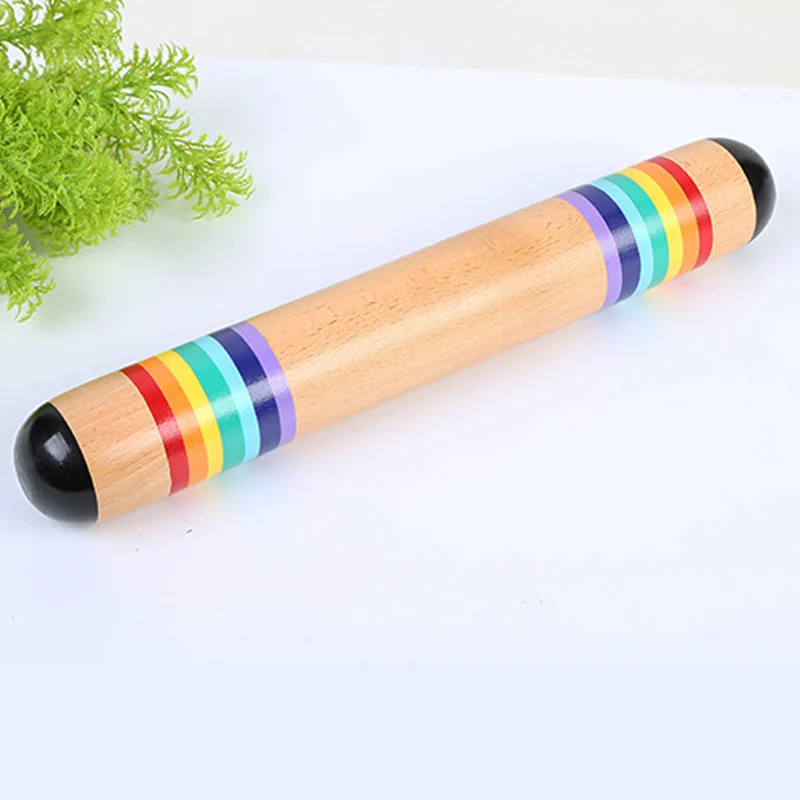 Деревянный дождевик дождь шейкер музыкальный инструмент игрушка Радуга цветные для детей и взрослых