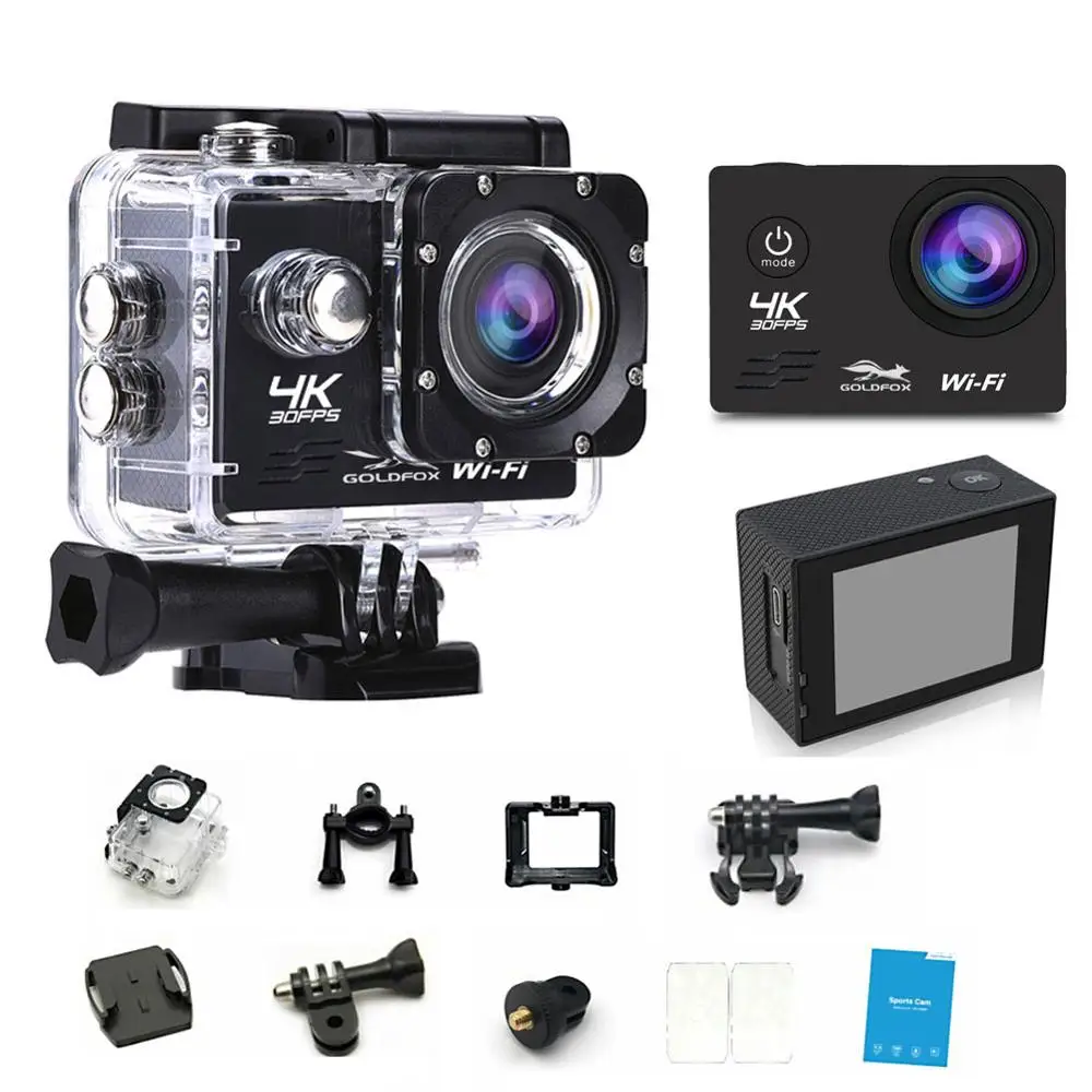 36.92 Wifi экшн-камера 4K Ultra HD 30fps 16MP 170D 1080P спортивный мини-видеорегистратор 30M Go Водонепроницаемая профессиональная камера Экстремальная спортивная видеокамера - Цвет: 36.92