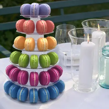 

6 Tier Macaron Cupcake Tower Holder Tiered Tower Wedding Display Stand Cupcake Dessert Stands for Wedding Birthday Party Decor