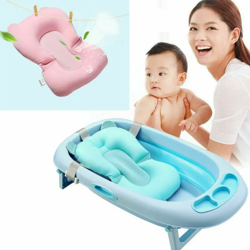 Baby Bath Tub Pillow Pad Air Cushion Floating Soft Seat Infant Newborn Anti-slip Bath Cushion