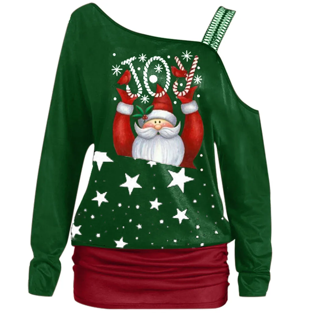 off the shoulder christmas sweatshirt