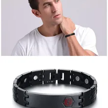 Магнитный Медицинский id оповещения терапия титановый браслет для мужчин облегчение боли здоровый золотой черный крутой браслет подарок на день рождения для мужчин