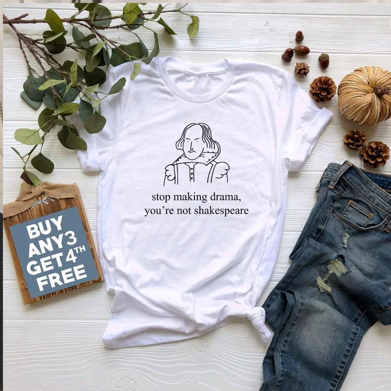 Футболка драма женская с сарказмом Юмористическая королева летняя Харадзюку