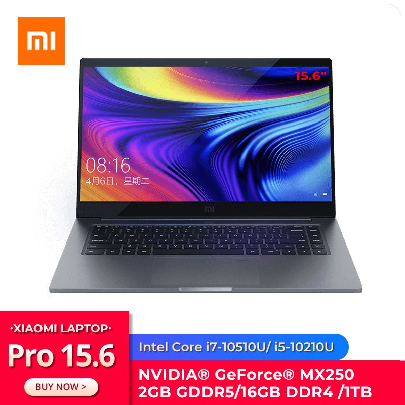 Оригинальный Xiaomi ноутбук Pro 15 6 &quotс высокой степенью защиты i7 10510U MX250 2 Гб GDDR5