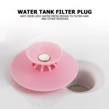 

Shower Filter Bath Stopper Floor Drain 5pcs Silicone Floor Drain Push Shower Filter Leakproof Sewer Plug Kitchen Tools