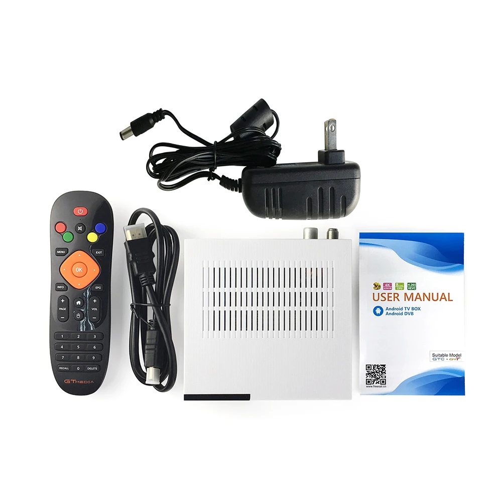 GTMEDIA GTC DVB-S/S2 DVB-T/T2 Android 6,0 tv BOX 4K медиаплеер Amlogic S905D 2 ГБ/16 ГБ 2,4 г WiFi BT4.0 ТВ приемник приставка