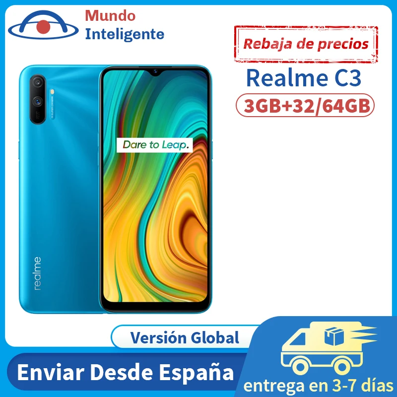 Смартфон глобальная версия Realme C3 3 ГБ 32 ГБ/64 двойная камера 12 МП с искусственным
