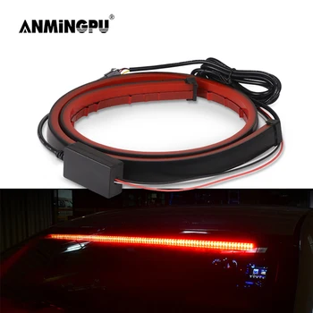 

ANMINGPU 12V 90cm Cars Warning High Brake Light LED Red Flexible LED Strip Light Stop Signal High Additional Brake Lamps