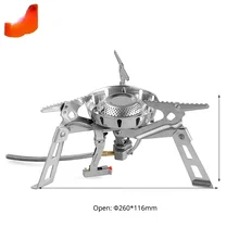 Brûleur à gaz de Camping en érable coupe vent 3600W, cuisinière à gaz télécommandée, cuisinière à feu d'extérieur FMS 123