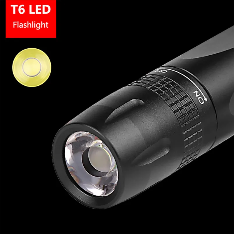 T6 LED Torch Flashlight Handheld Mini Portable Flashlight Hang Buckle Light Flashlight Aluminum Alloy Lanterna 40AUG705