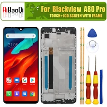 Original para blackview a80 plus 6.49 screen tela de toque + 1560x720 display lcd + montagem do quadro substituição para blackview a80 pro telefone