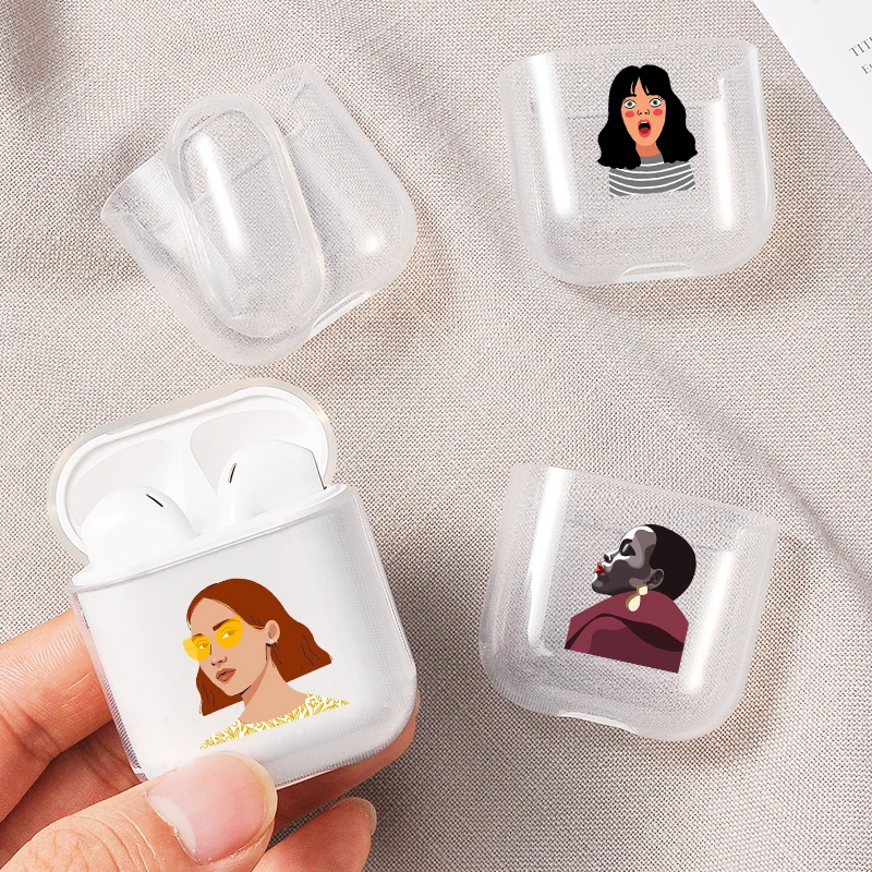 

Fashion Portable Airpods Case Wireless personality Celebrity Woman Transparent Headphone Cool Protective Hard Pop Earphone Cover