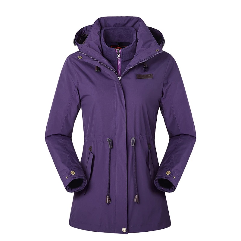 

Women Long Sleeve Hooded Raincoat Snow Jacket Outdoor Waterproof Outwear Hiking