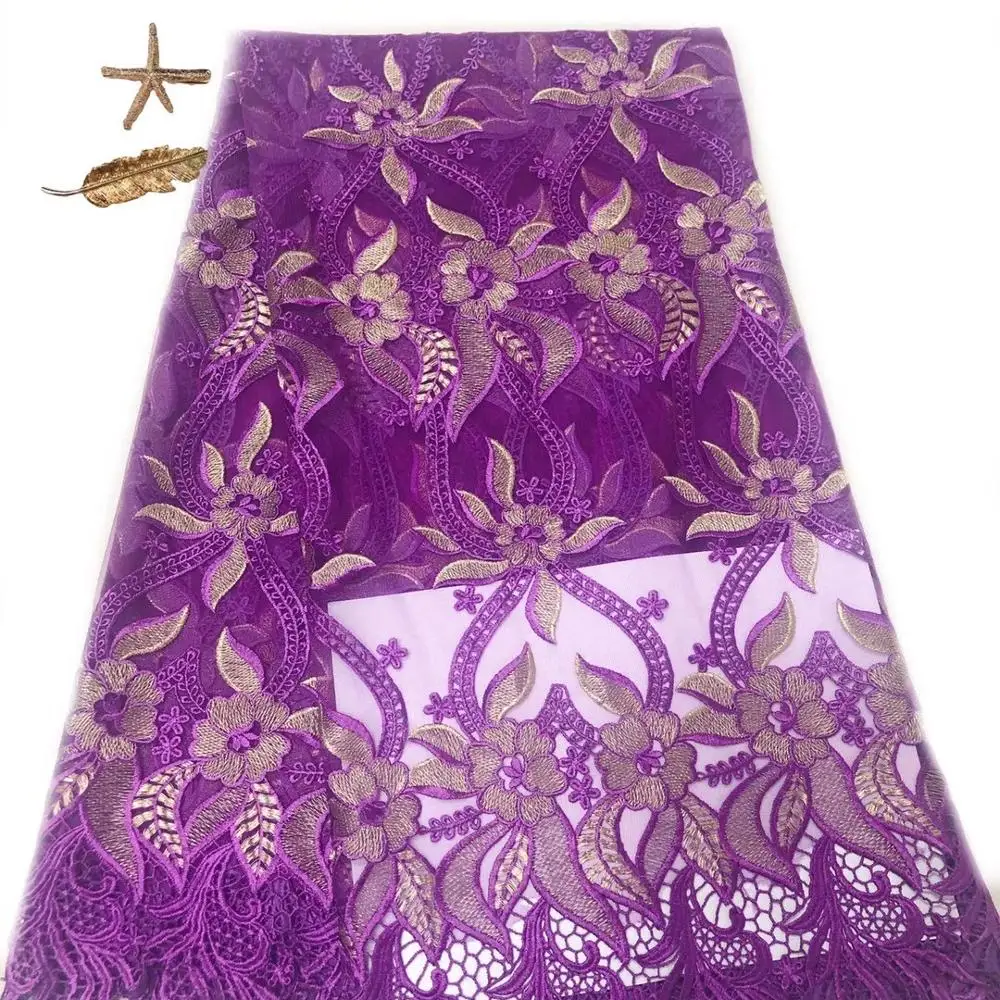 

French style high quality embroidery lace fabric 5 yards for banquet dress party lace fabric HX-F1007