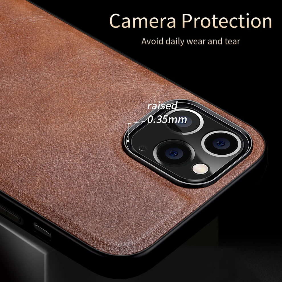 X-Level PU Leather Case For iPhone 12 Pro Max Shockproof Soft Silicone edge Back Phone Cover For iPhone 12 Mini Case